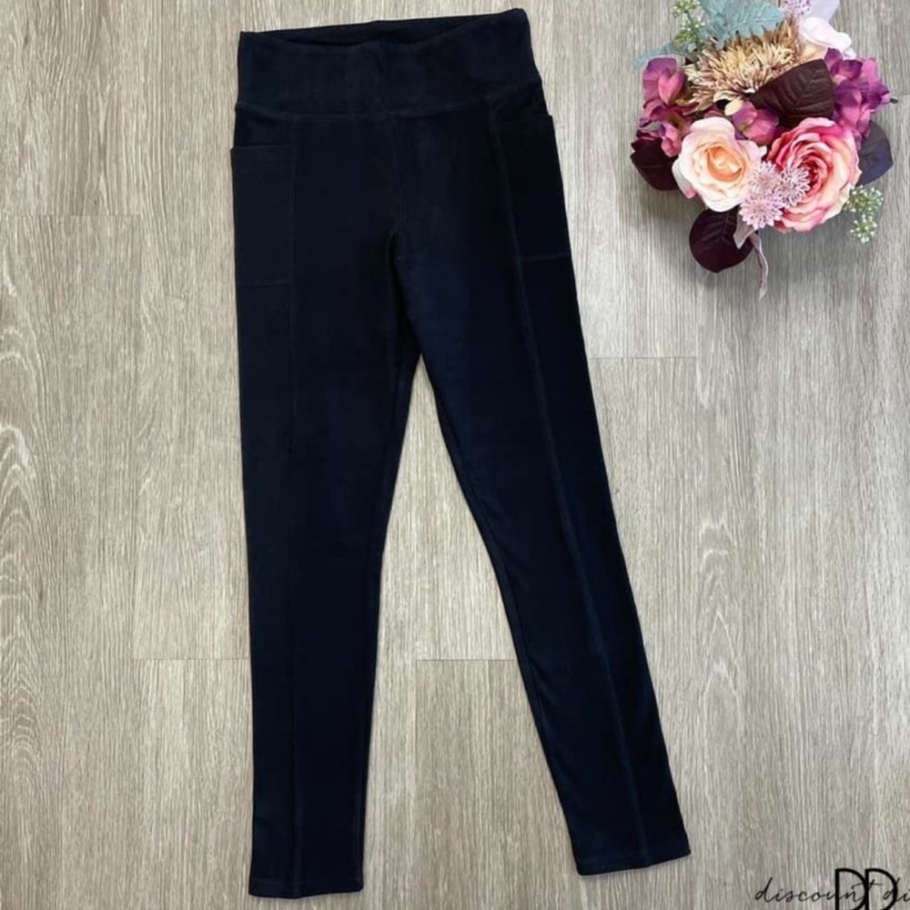 Fleece Black Leggings Size Large